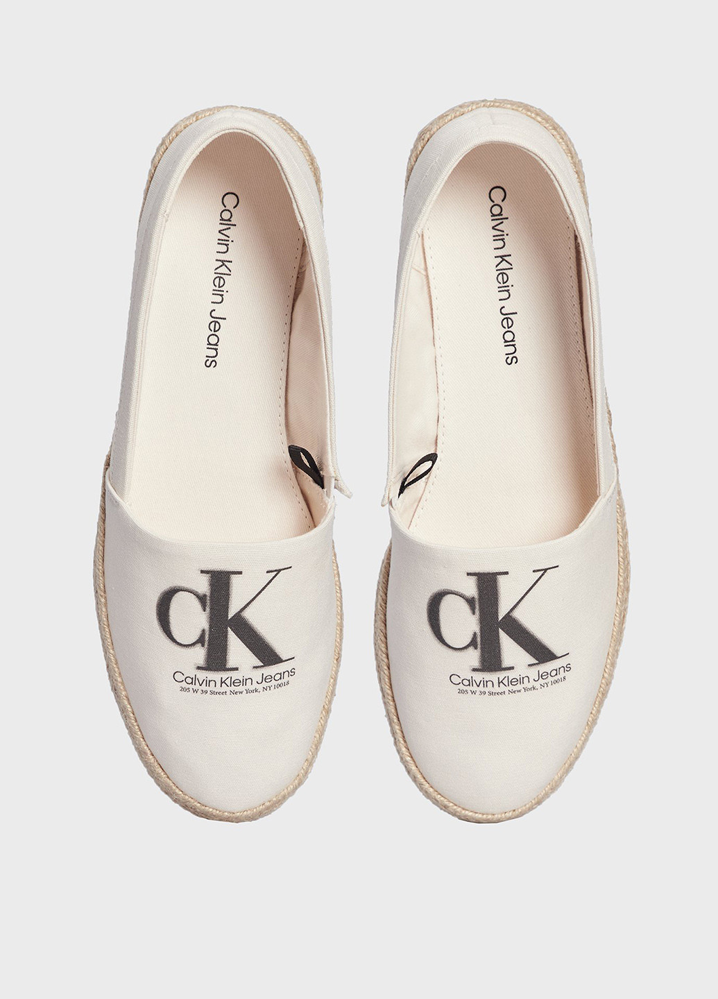 Белые эспадрильи Calvin Klein Jeans логотип логотип, плетение (328199708)