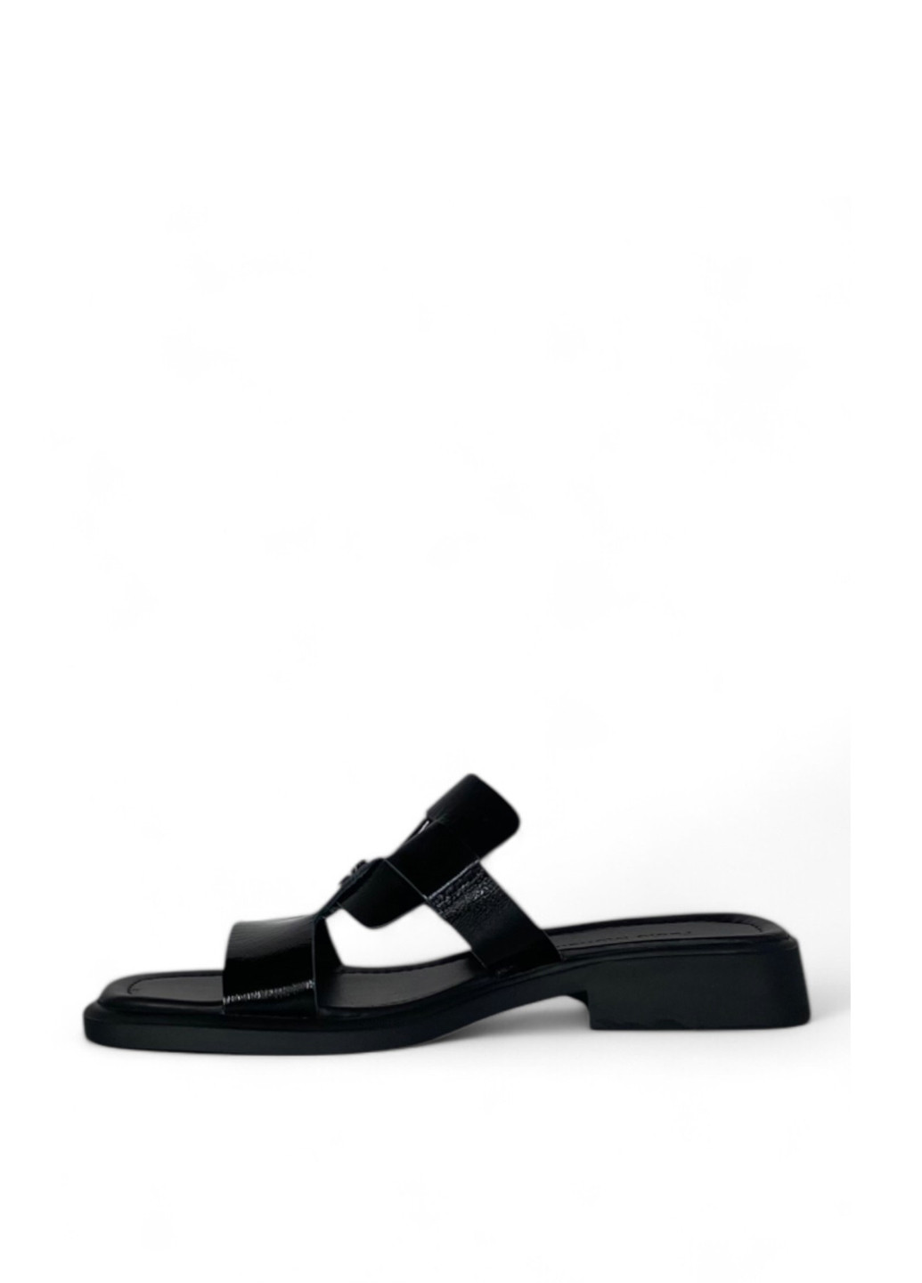 Черные шлепанцы Fabio Monelli с логотипом, лаковые