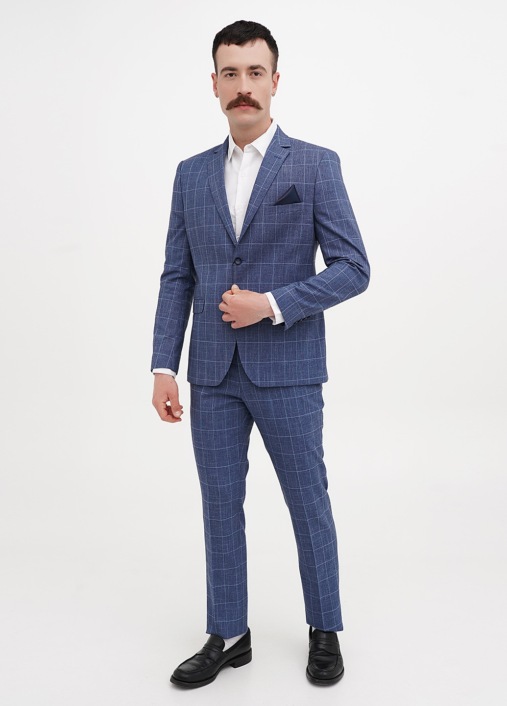 Светло-синий демисезонный костюм (пиджак, брюки) брючный Federico Cavallini