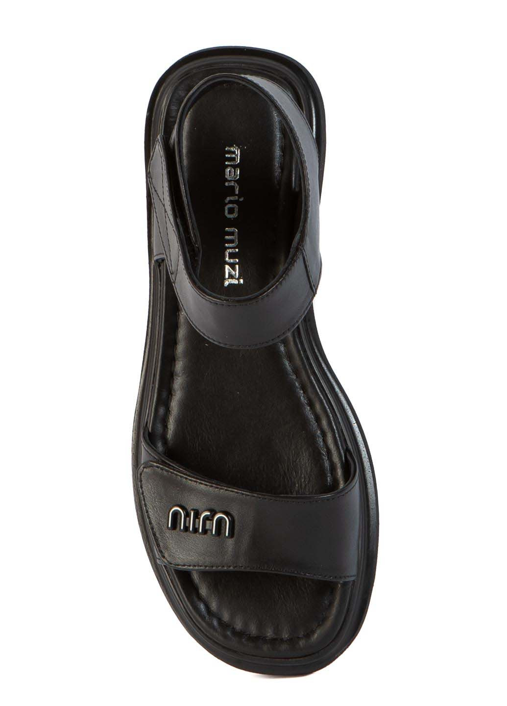 Черные босоножки Mario Muzi на липучке с логотипом