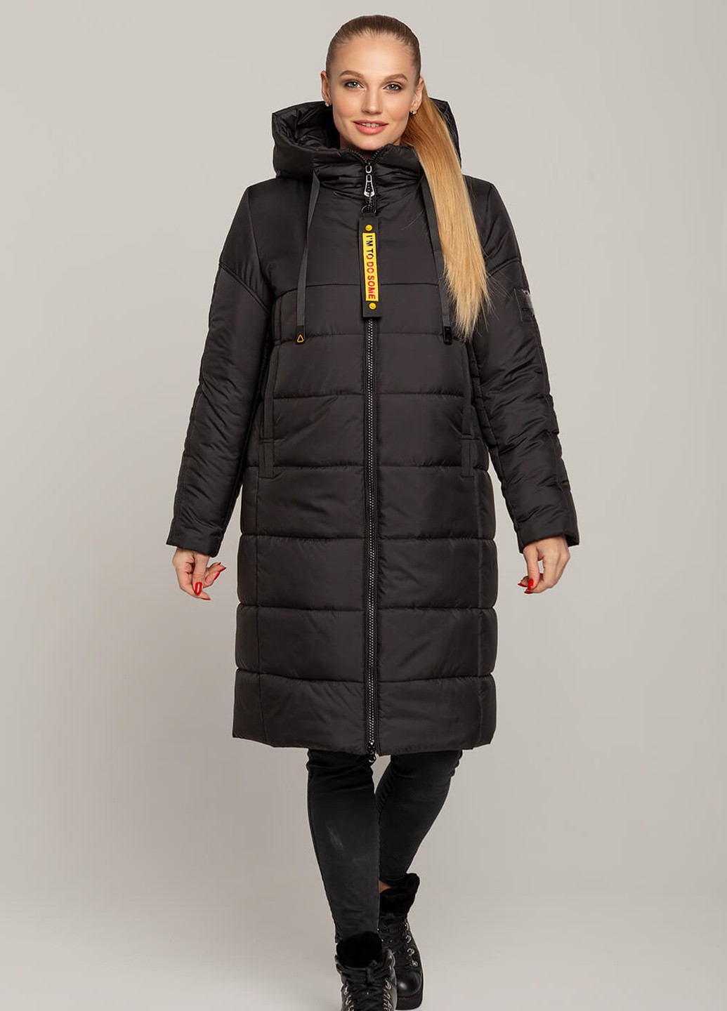 Черная зимняя куртка-пальто одри MioRichi