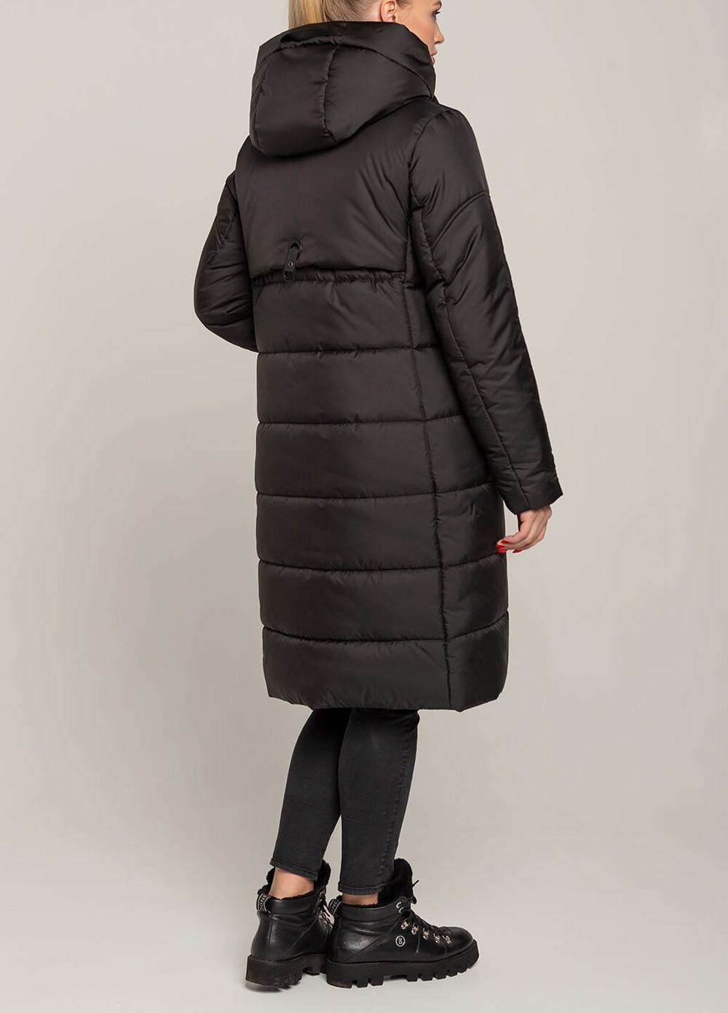 Черная зимняя куртка-пальто одри MioRichi