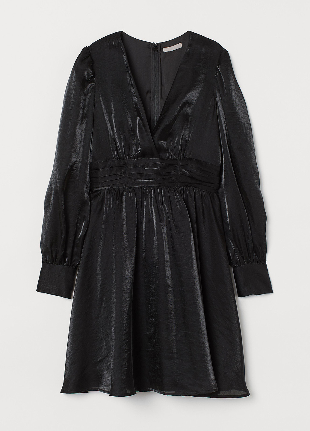 Черное кэжуал платье клеш, на запах H&M однотонное