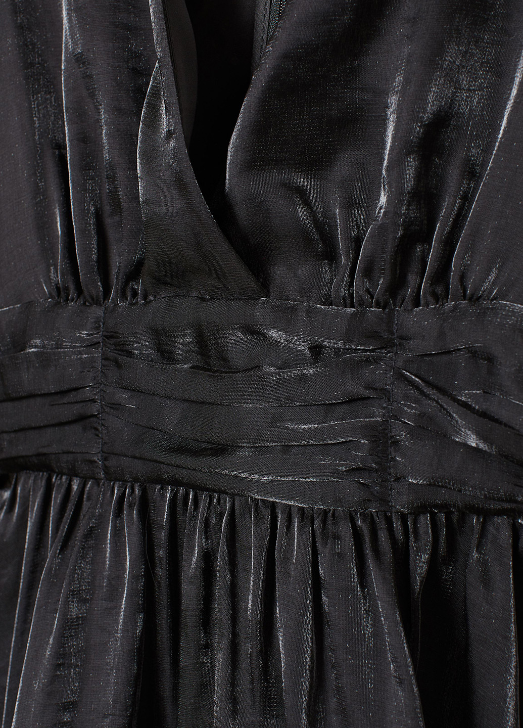 Чорна кежуал сукня кльош, на запах H&M однотонна
