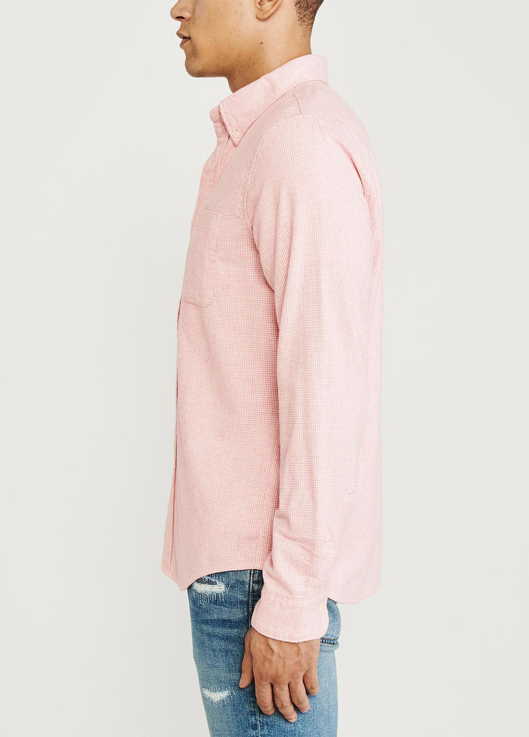 Светло-розовая кэжуал рубашка в клетку Abercrombie & Fitch