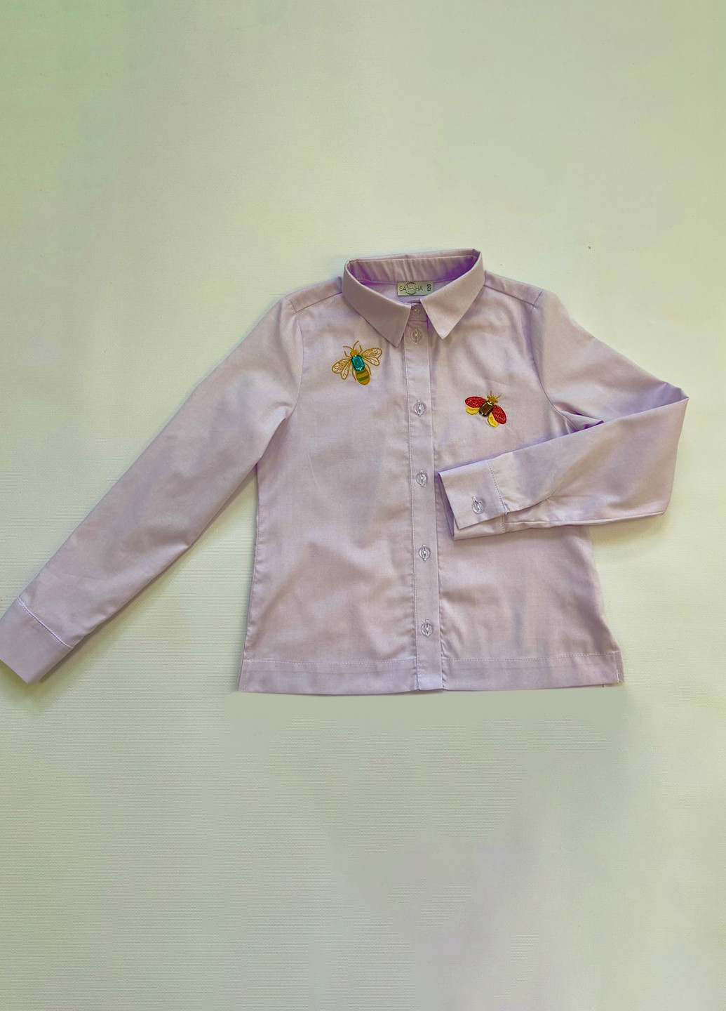 Сиреневая однотонная блузка Sasha демисезонная