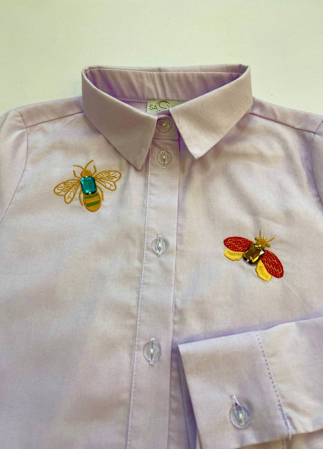 Сиреневая однотонная блузка Sasha демисезонная