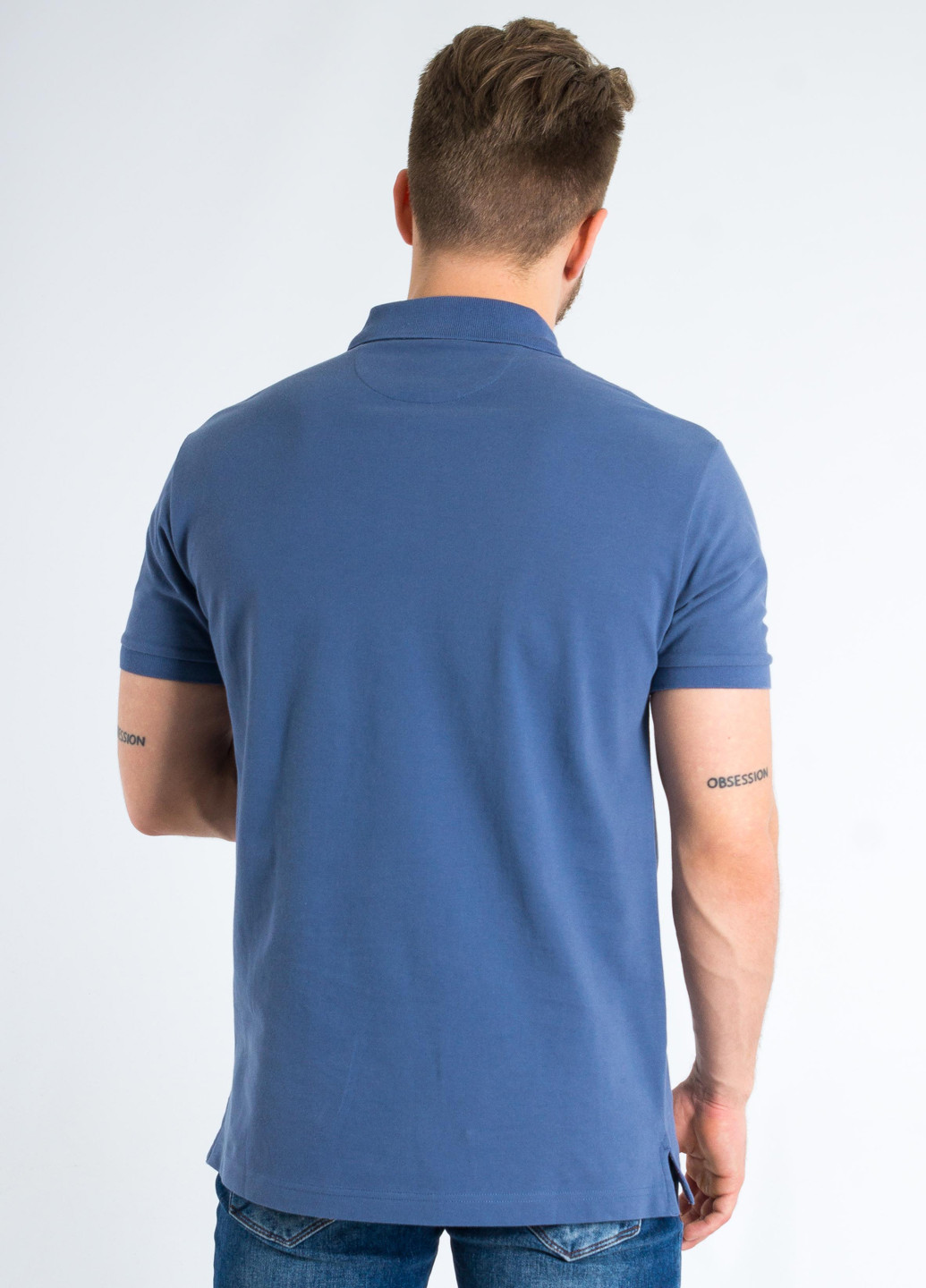Синяя футболка-поло для мужчин Hackett с логотипом