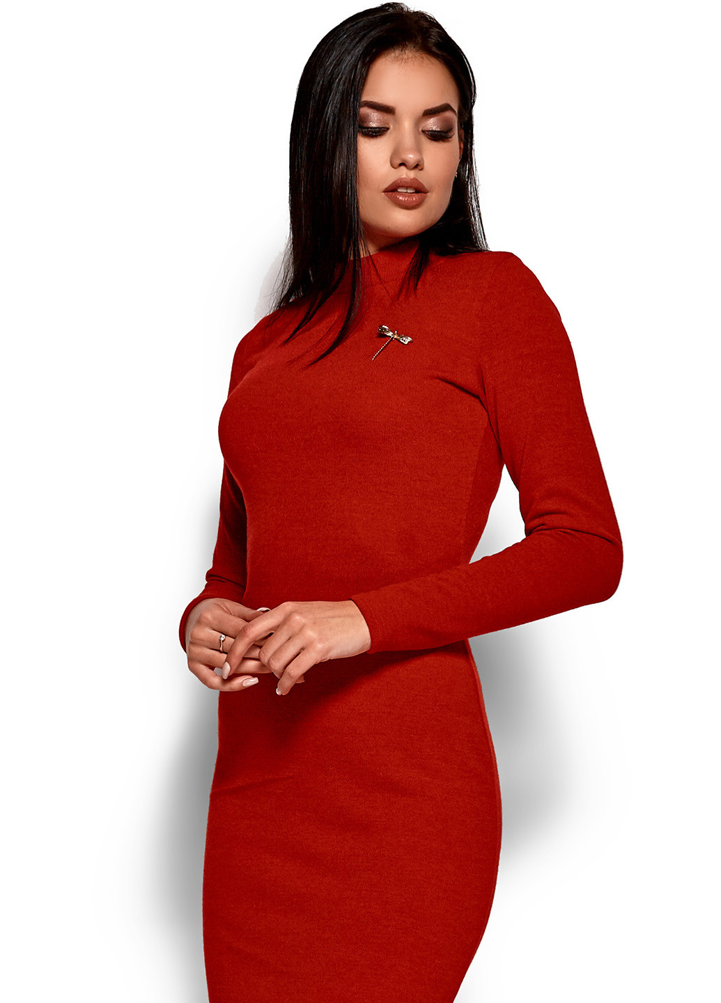 Красное кэжуал платье Karree однотонное