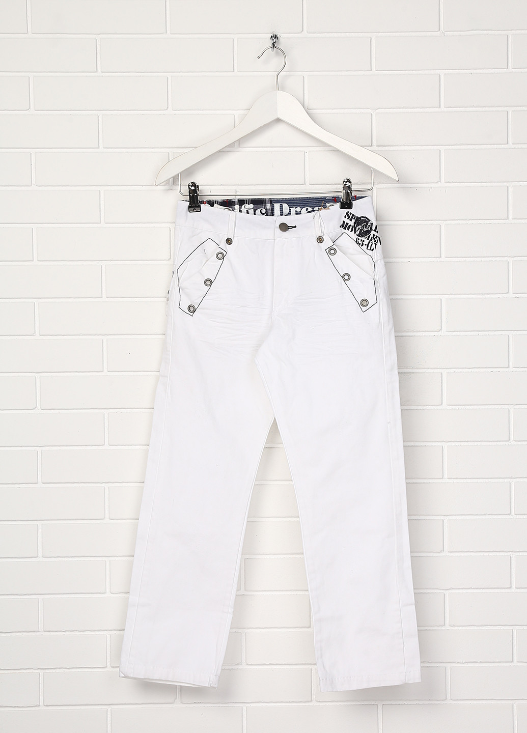 Белые кэжуал летние брюки Puledro