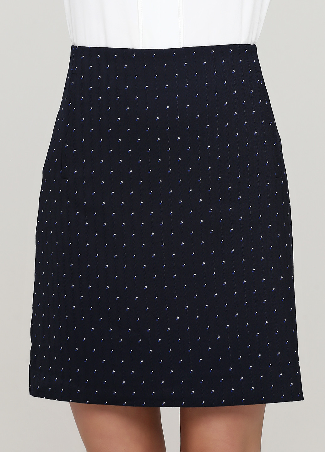 Темно-синяя кэжуал в горошек юбка Comma, by s.Oliver карандаш