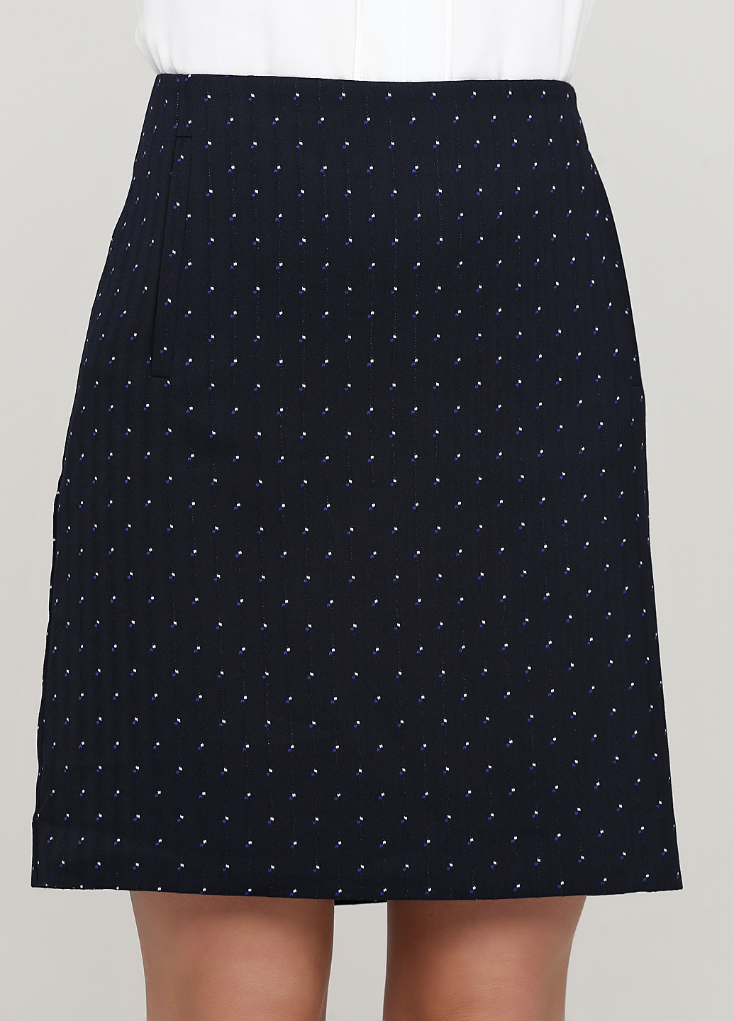 Темно-синяя кэжуал в горошек юбка Comma, by s.Oliver карандаш