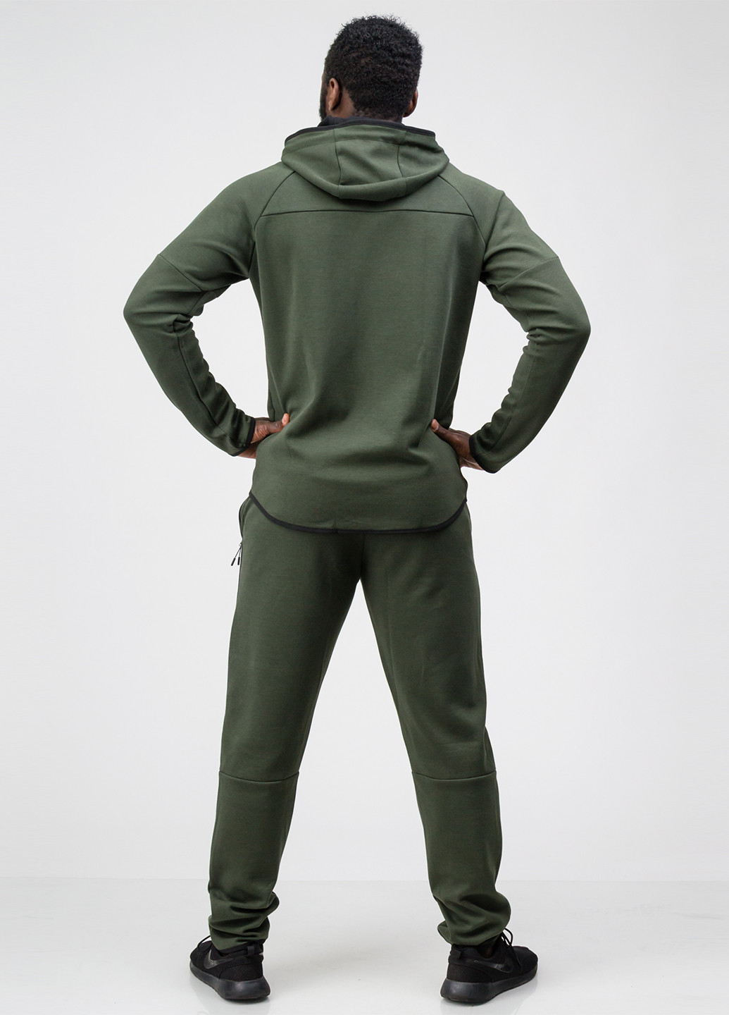 Оливковый (хаки) демисезонный костюм (толстовка, брюки) брючный Go Fitness