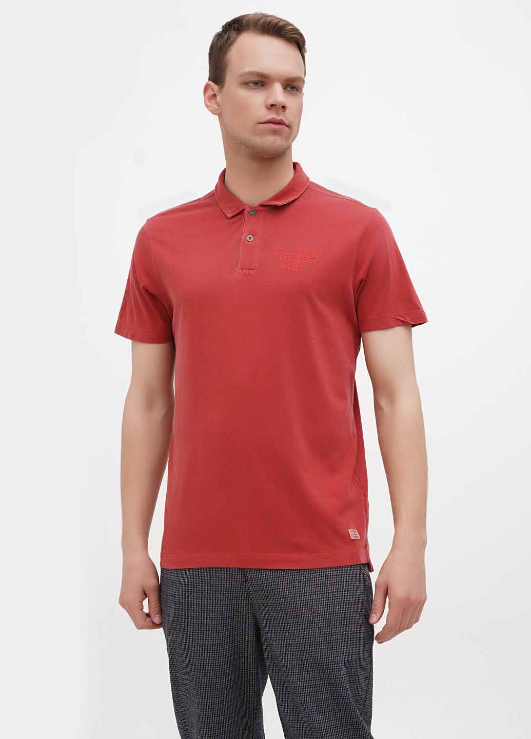 Бордовая футболка-поло для мужчин Lerros однотонная