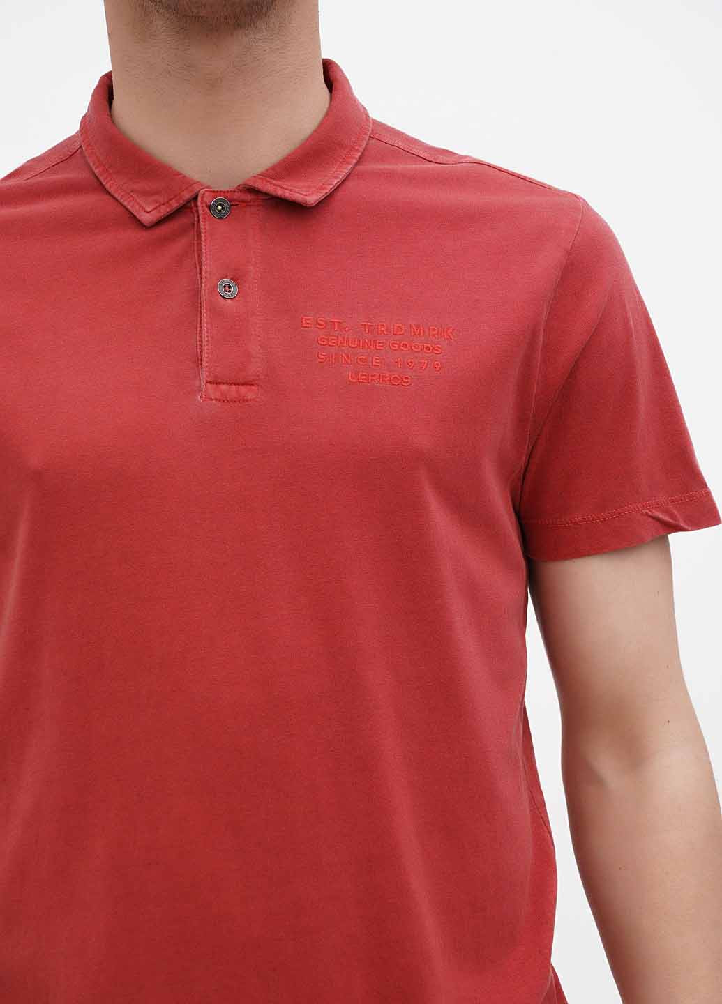 Бордовая футболка-поло для мужчин Lerros однотонная