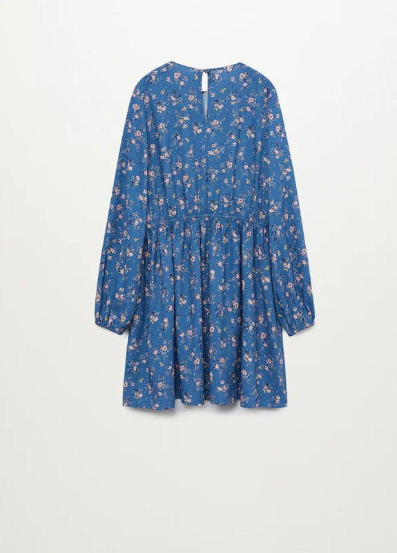 Синее платье с длинным рукавом для девочки Mango (251457137)