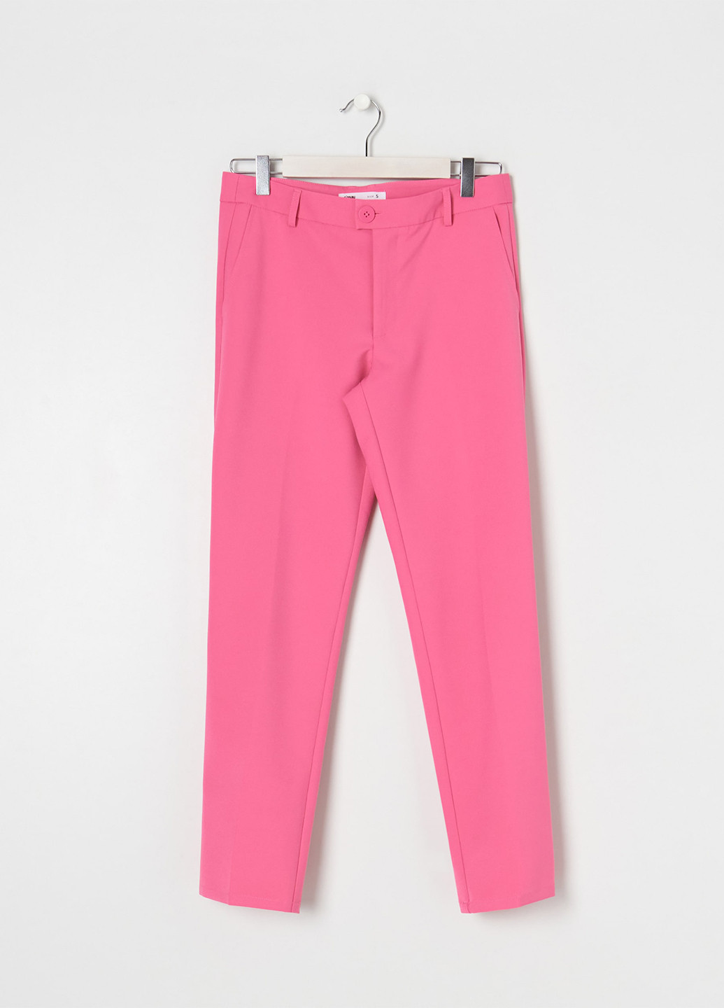 Розовые кэжуал демисезонные зауженные, укороченные брюки Sinsay