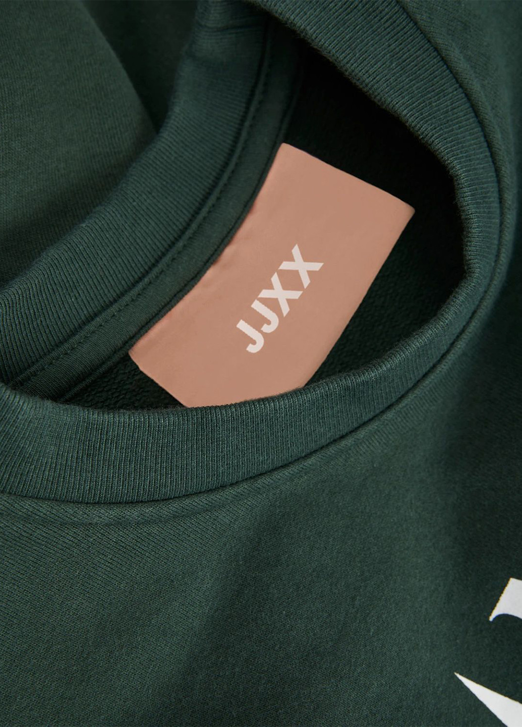 Свитшот JJXX - Свободный крой надпись зеленый кэжуал хлопок - (269914691)