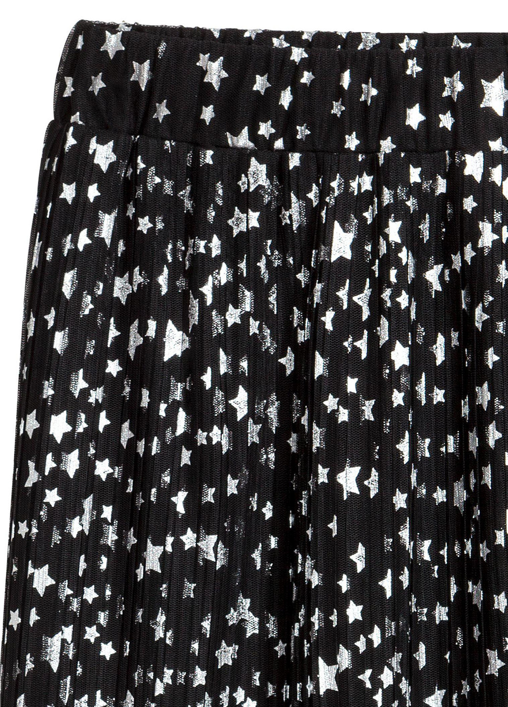 Черная кэжуал с звездным узором юбка H&M клешированная