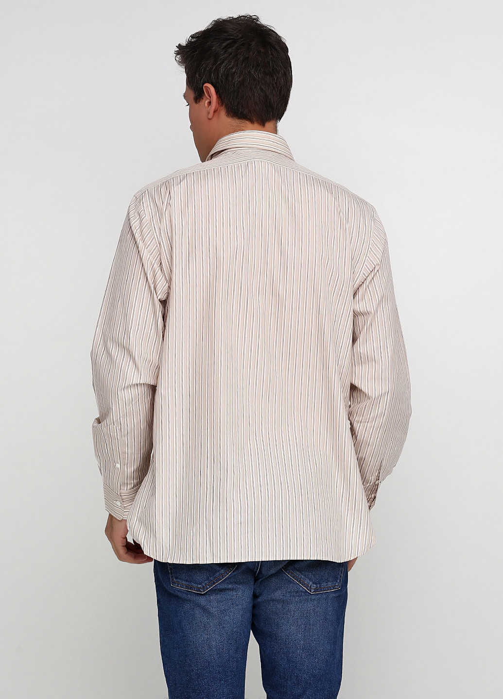 Бежевая кэжуал рубашка в полоску Ralph Lauren с длинным рукавом