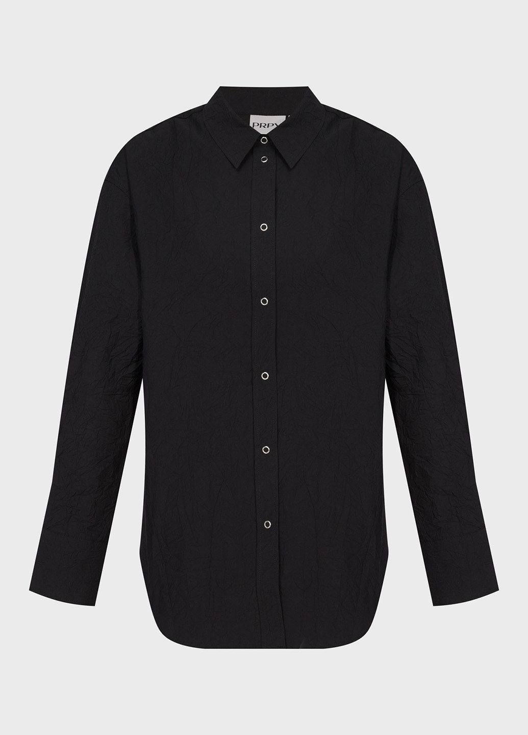 Черная кэжуал рубашка однотонная PRPY