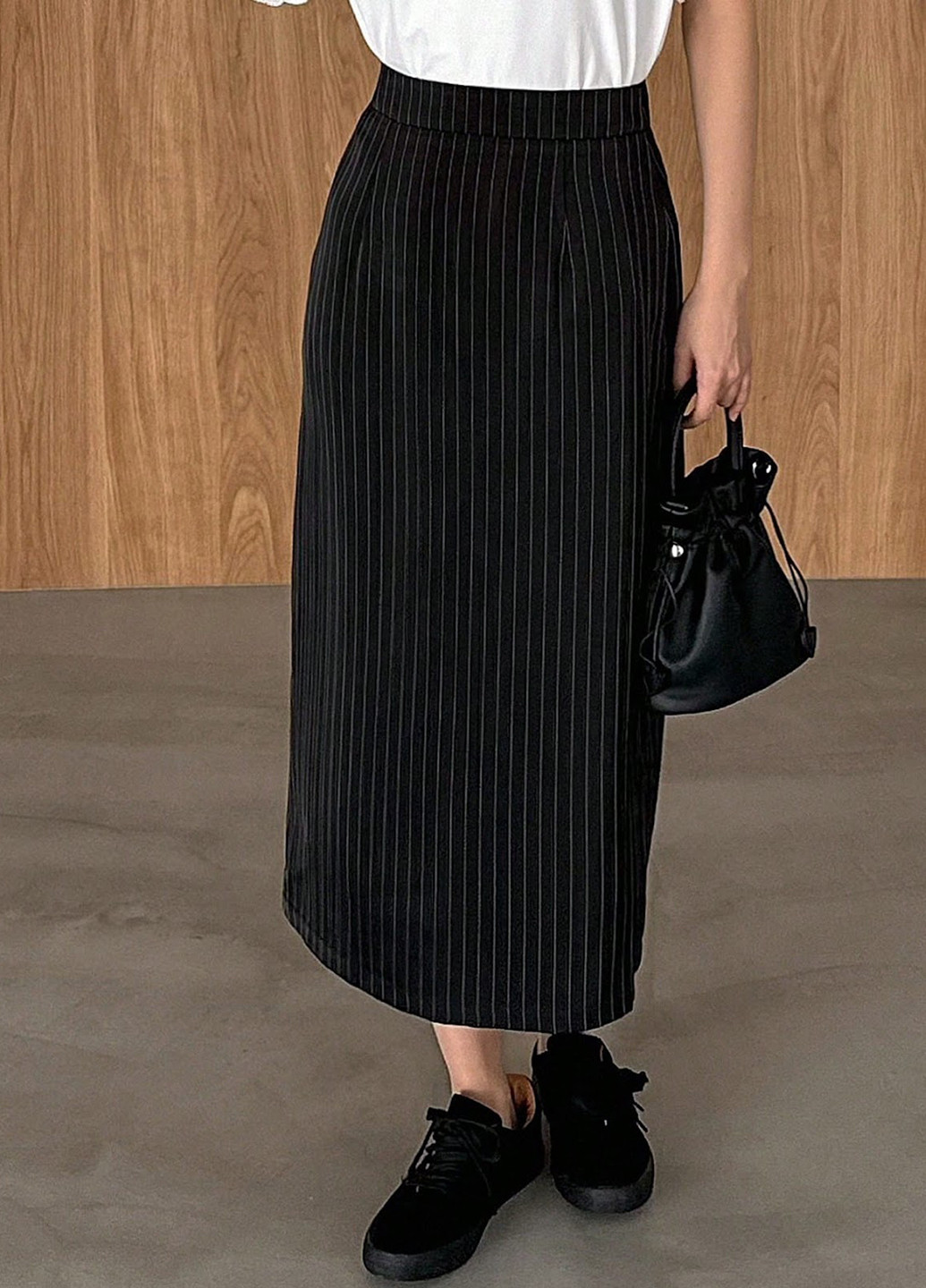 Черная кэжуал в полоску юбка SHEIN карандаш