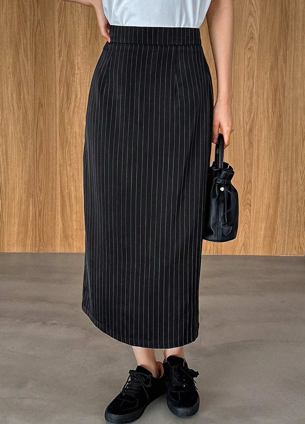 Черная кэжуал в полоску юбка SHEIN карандаш