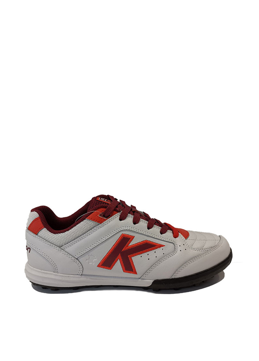 Світло-сірі всесезон кросівки для газону біло-червоні precision elite Kelme