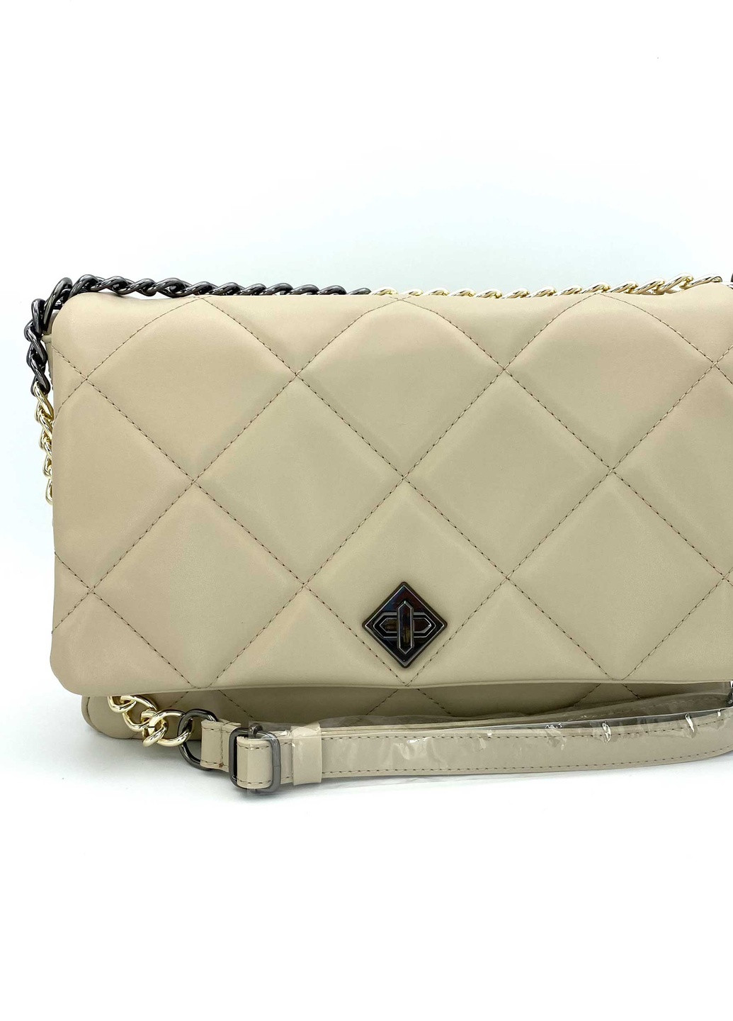 Сумка женская кросс боди экокожа стеганая (wel-66209) Бежевая WeLassie (253982357)