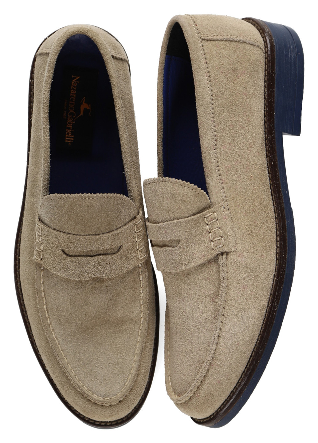 Бежевые кэжуал, классические туфли Nazarenogabrielli без шнурков