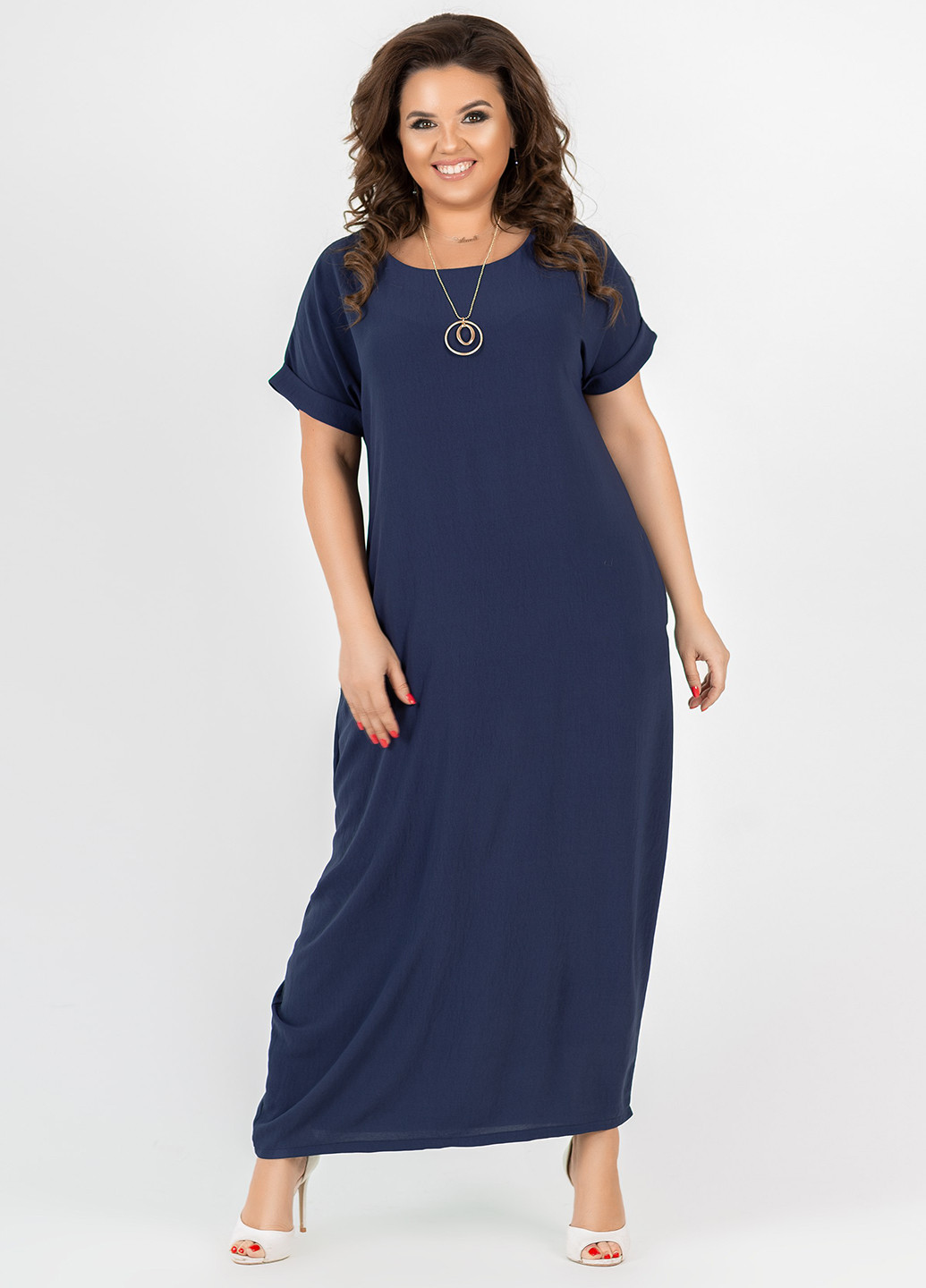 Синее кэжуал платье Charm Collection однотонное