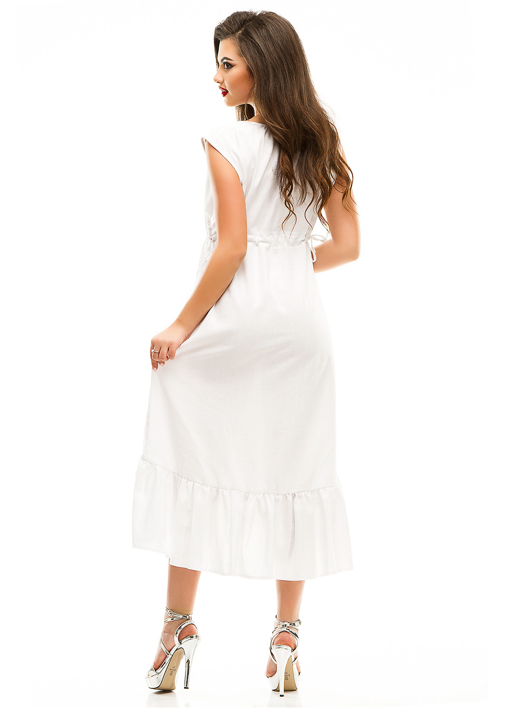 Білий кежуал сукня Lady Style однотонна