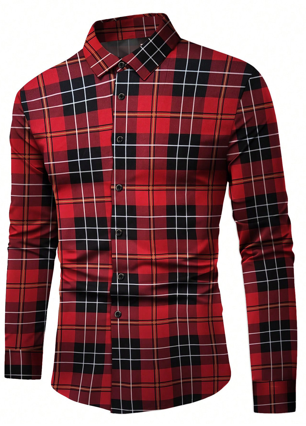 Красная кэжуал рубашка в клетку SHEIN