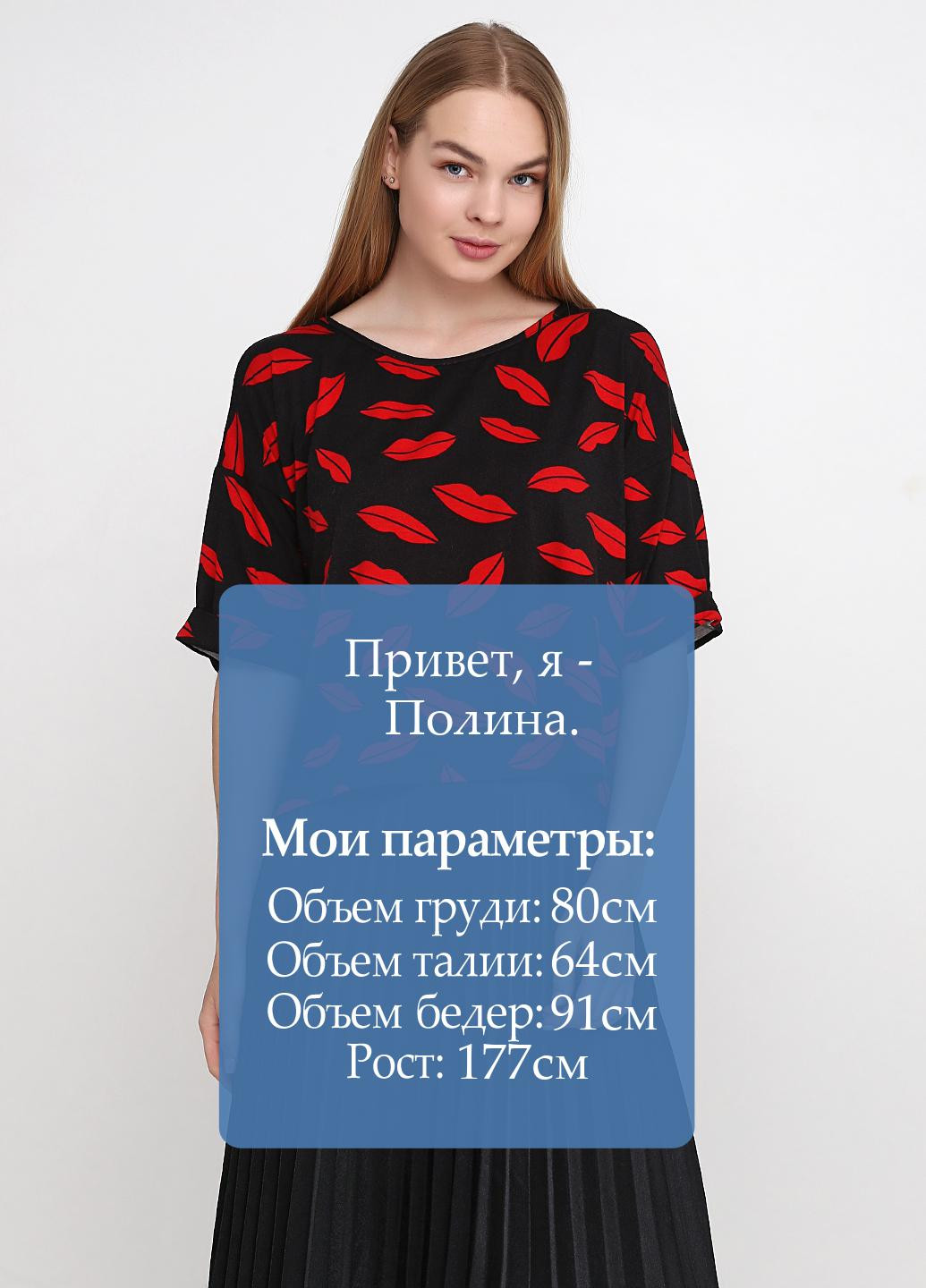 Чорна літня футболка Kristina Mamedova