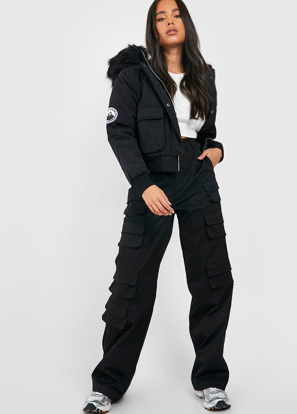 Чорна демісезонна куртка Boohoo