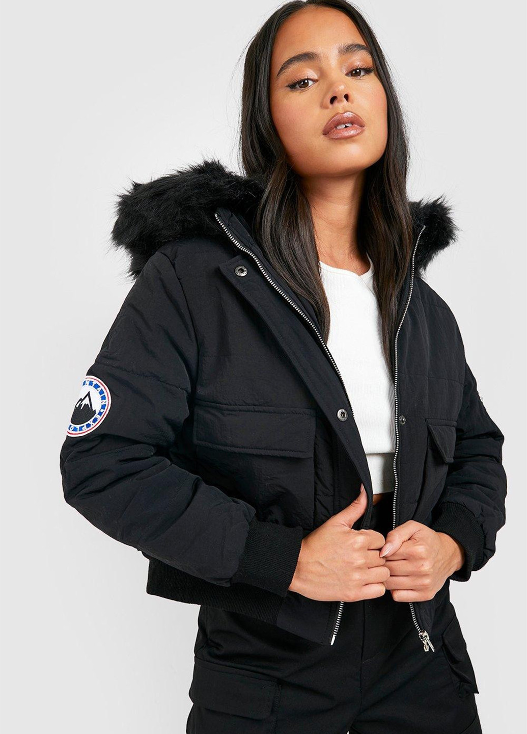 Чорна демісезонна куртка Boohoo