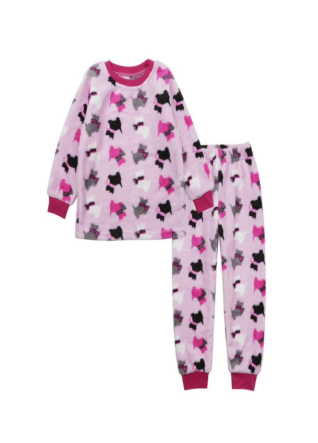 Розовая всесезон пижама для девочки (собачки) Фламинго Текстиль