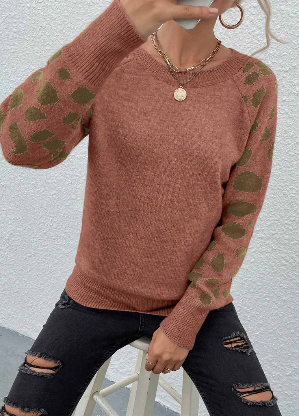 Коричневий демісезонний джемпер джемпер SHEIN