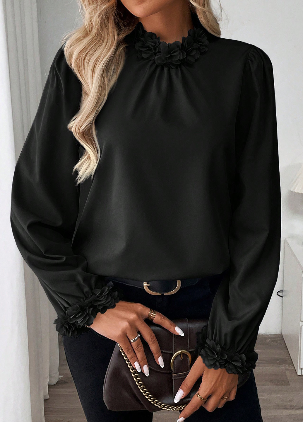 Чорна блуза SHEIN