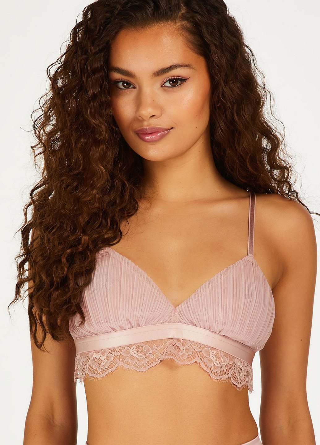 Пудровый бралетт бюстгальтер Hunkemoller без косточек полиэстер