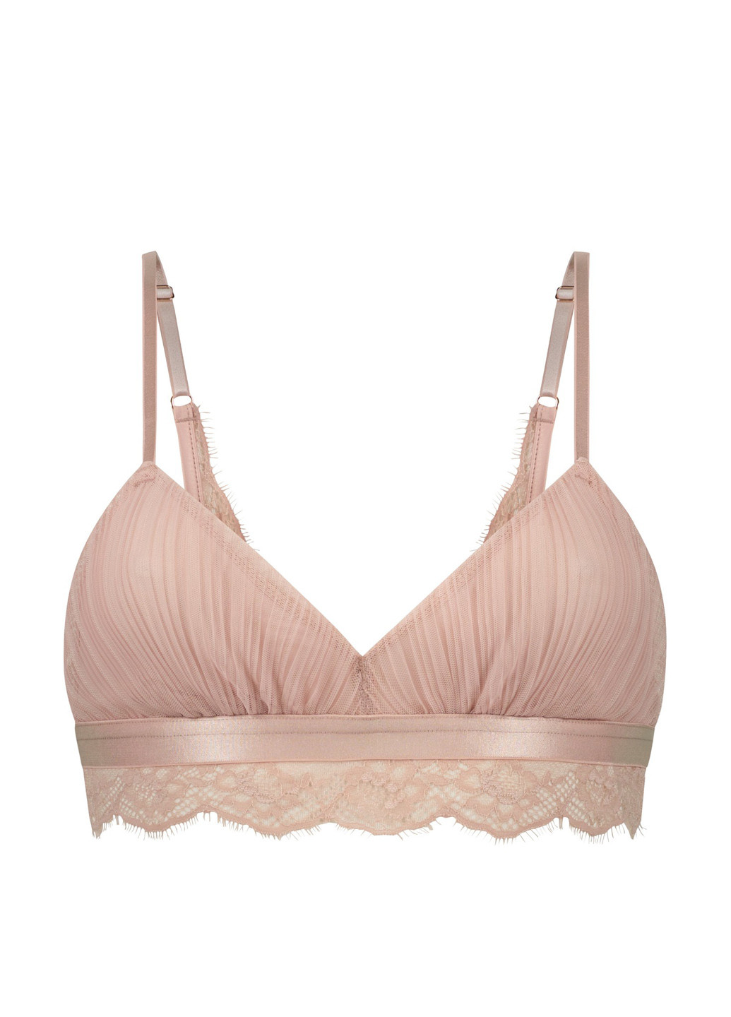 Пудровый бралетт бюстгальтер Hunkemoller без косточек полиэстер