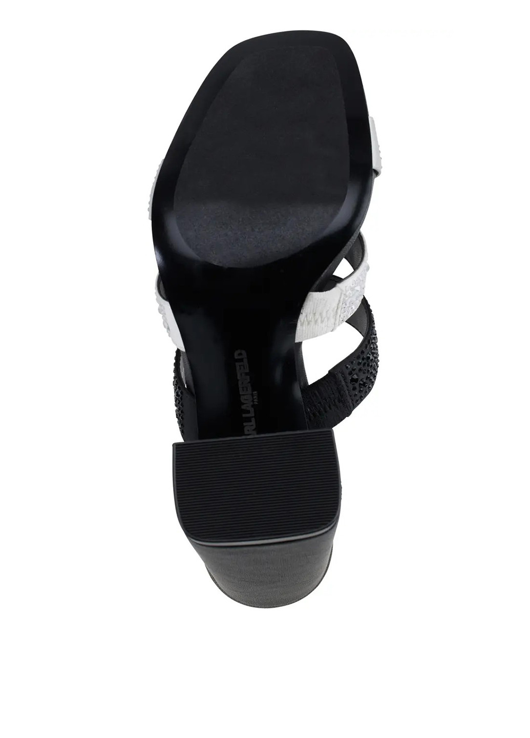 Черные шлепанцы Karl Lagerfeld со стразами