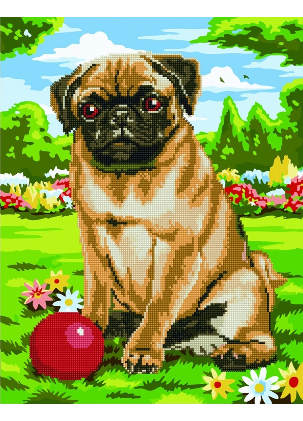 Алмазная картина-раскраска "Игра с собакой" 40х50 см Brushme (199230118)