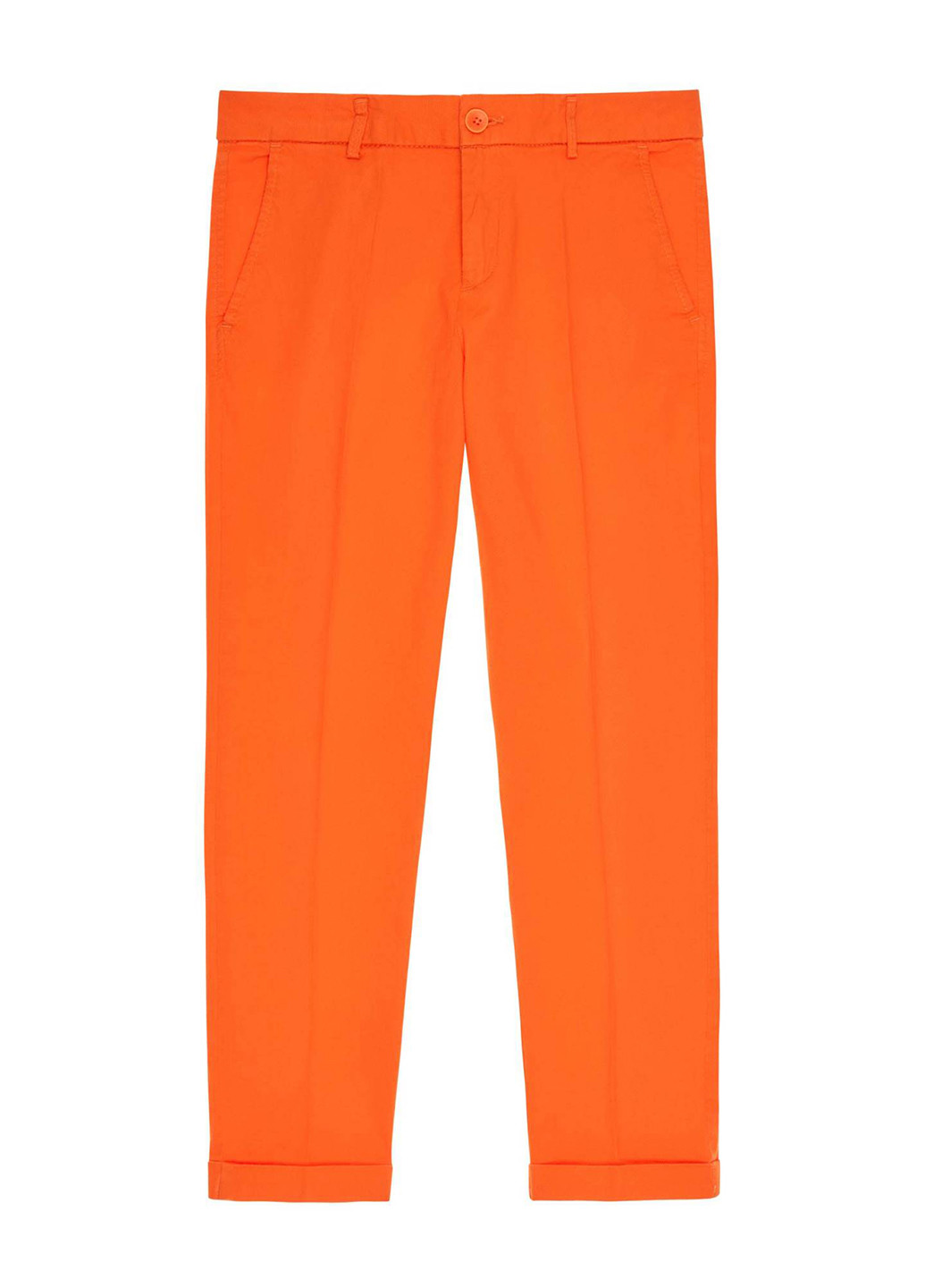 Оранжевые кэжуал демисезонные со средней талией брюки United Colors of Benetton