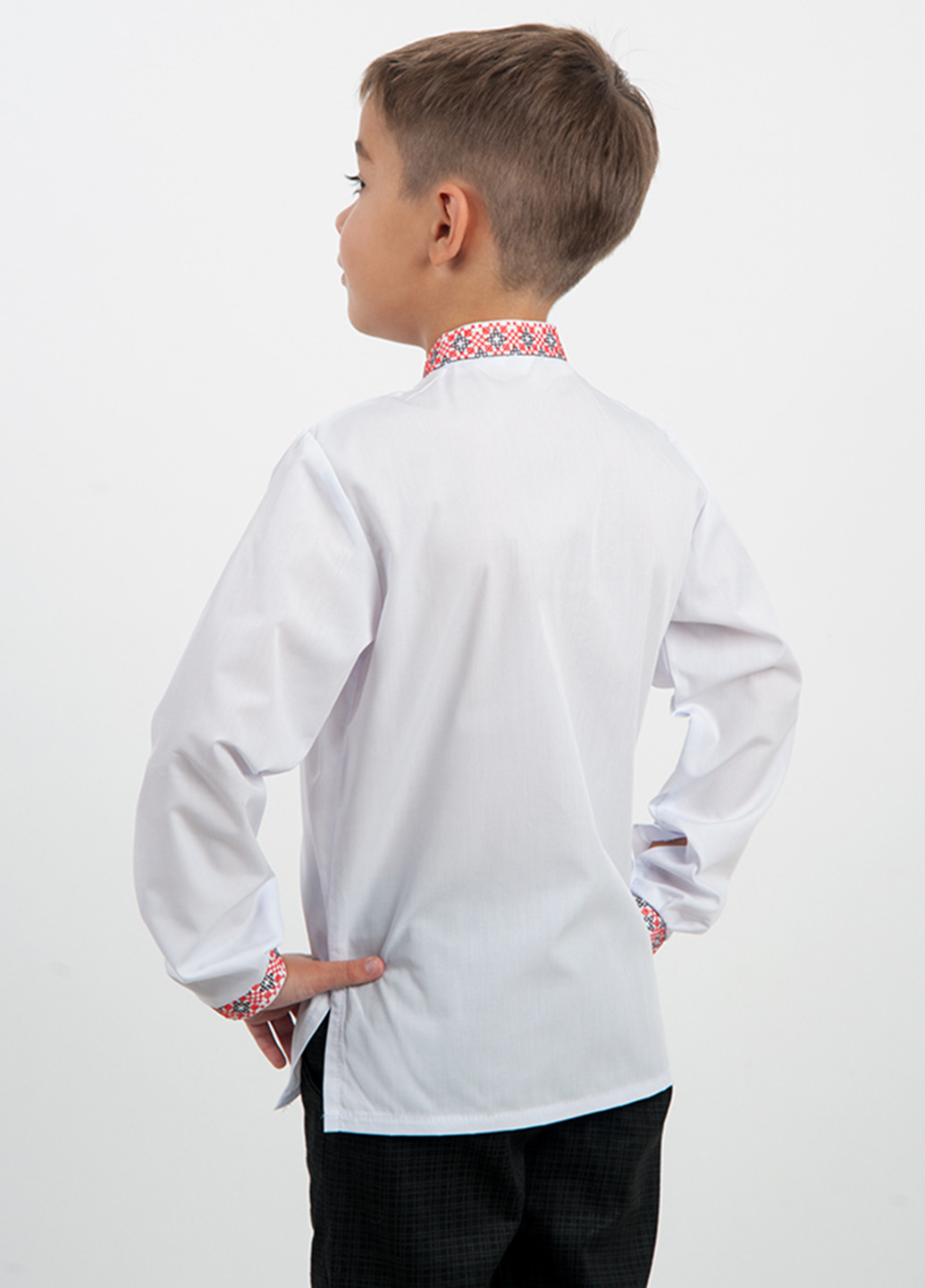 Белая кэжуал рубашка Vyshyvanka с длинным рукавом