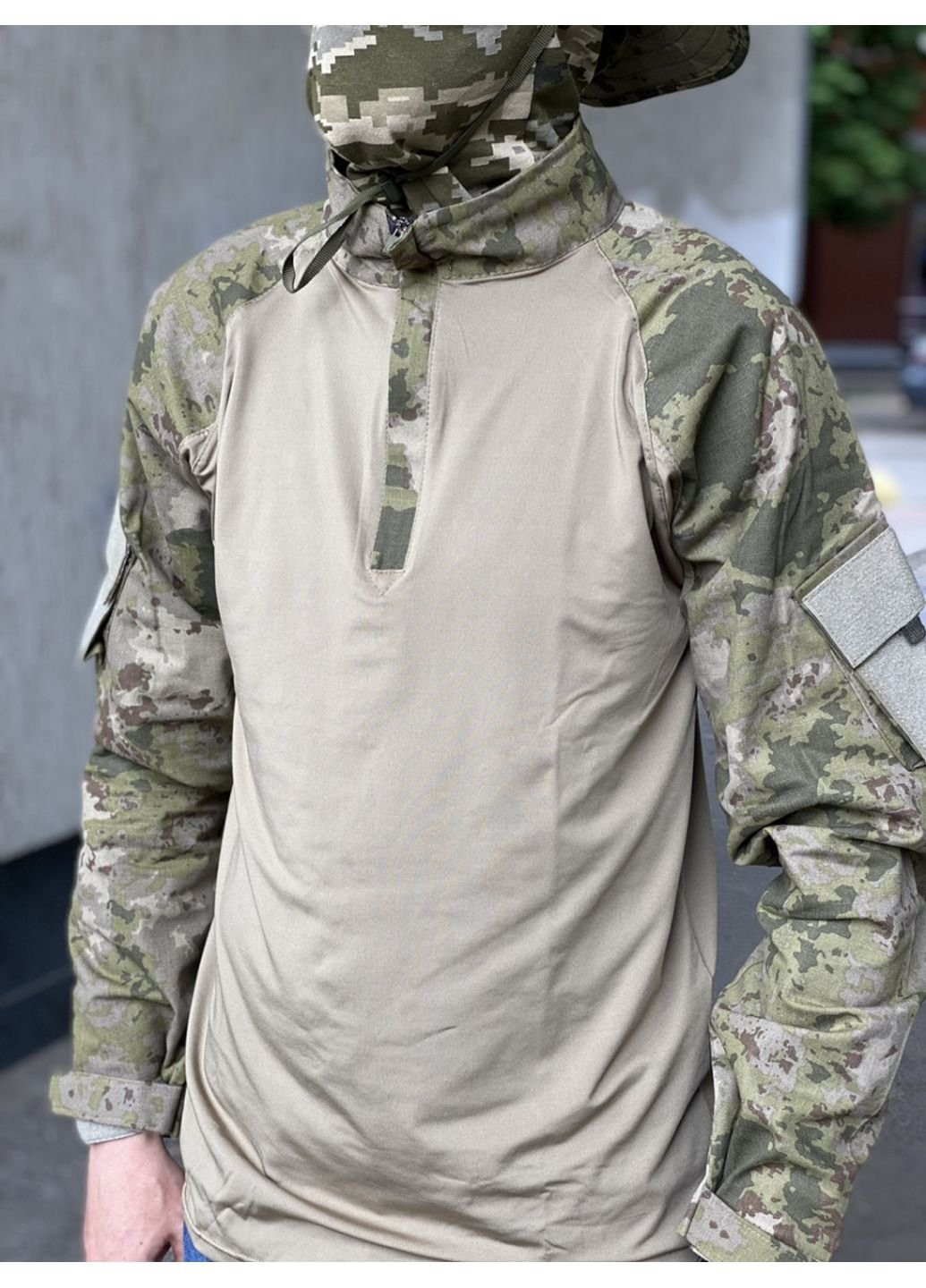 Сорочка чоловіча військова тактична з липучками під шеврони ЗСУ Убакс Туреччина L 6584 хакі No Brand (253745092)