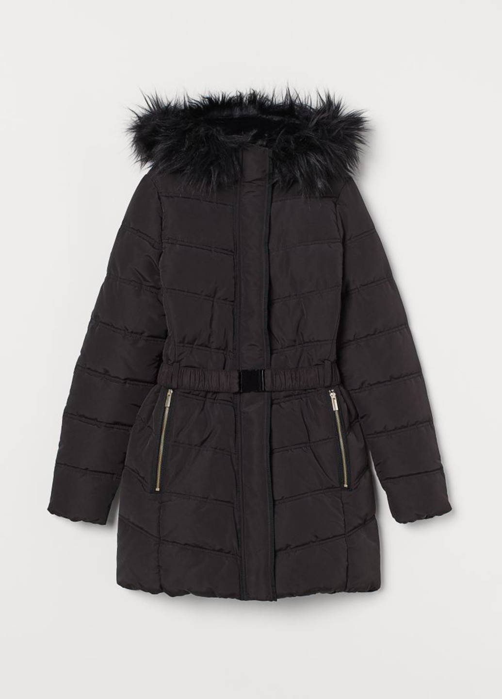 Черная демисезонная куртка дутая H&M