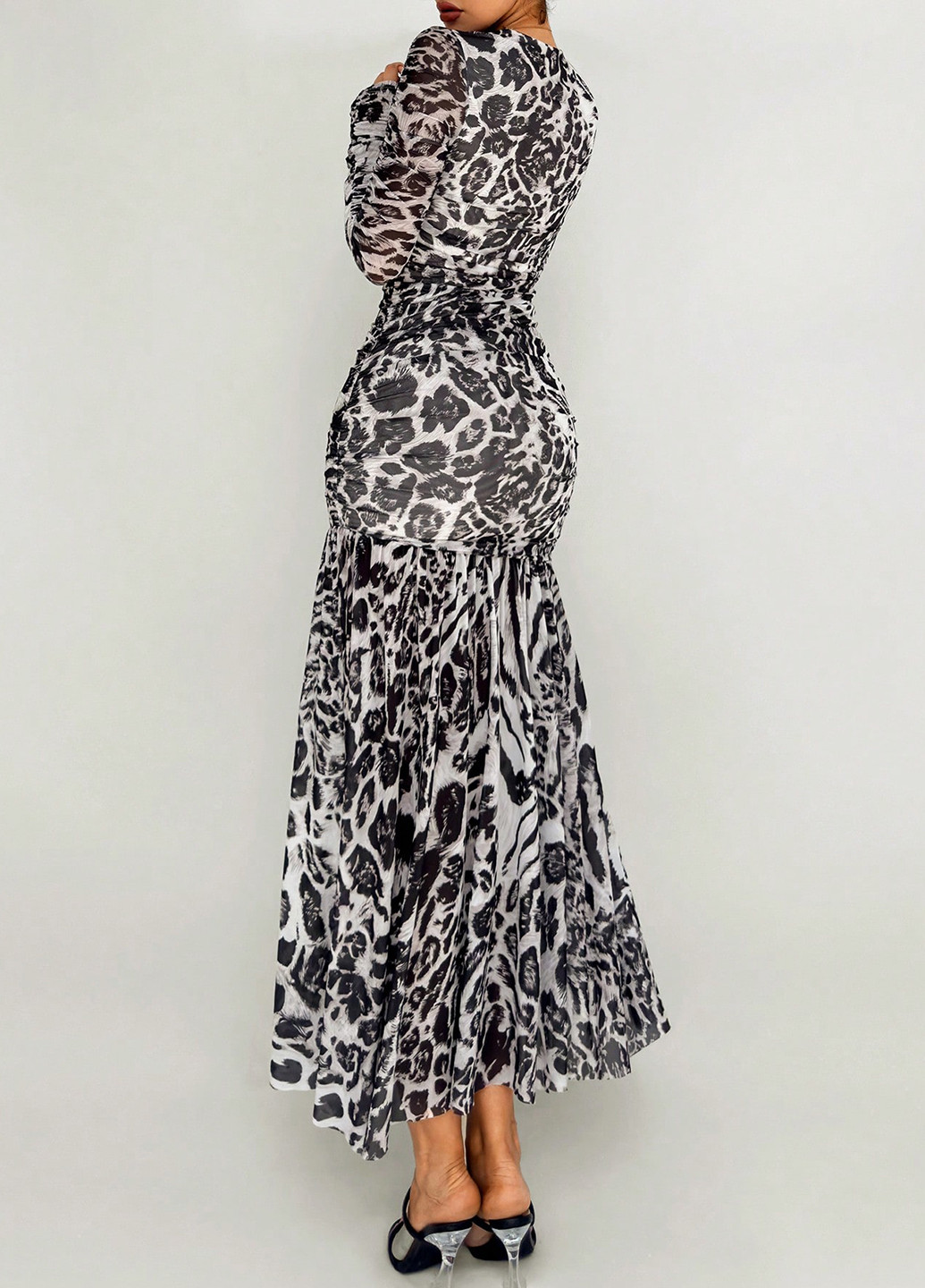 Сіра кежуал сукня годе SHEIN зебра