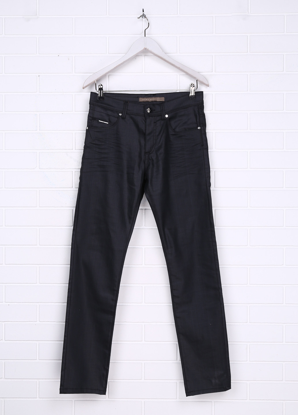 Темно-серые демисезонные со средней талией джинсы Zara