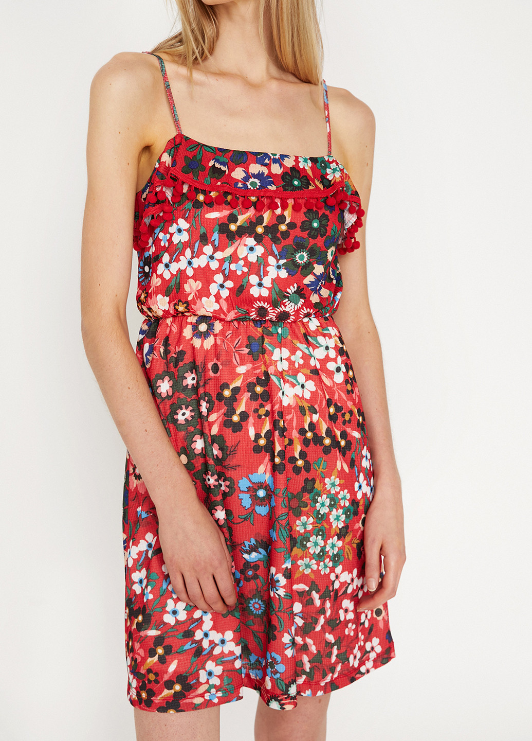 Алое кэжуал платье KOTON с цветочным принтом